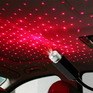 LED Galaxy Star Light Projector – Starry Sky Laser Night Light for Home Bedroom, Car Roof, and Ceiling Decoration – USB-Powered Ambient Light with Rotating Galaxy Effect – Ideal for Kids, Adults, Parties, and Relaxation - Red Color